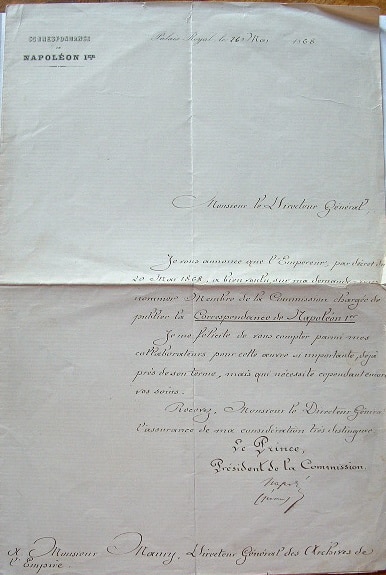 Maury nommé à la commission de la Correspondance de Napoléon 1er. – vue 2